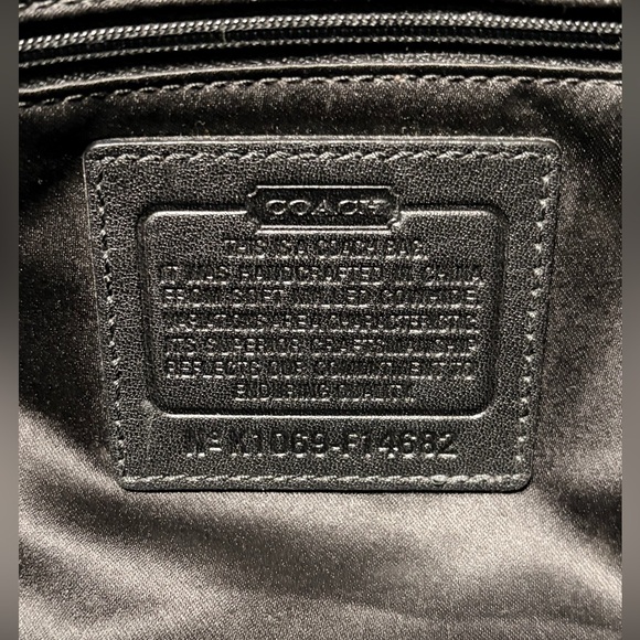 Coach Penelope Black Pebbled Leather Double Handles Satchel Shoulder Bag - Picture 6 of 13